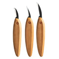 Flexcut Premium Series Wood Carving Tool Set, 3-Knife Starter Kit with Cutting, Detail, and Roughing Knives, Ergonomic Cherry Wood Handles, USA Made