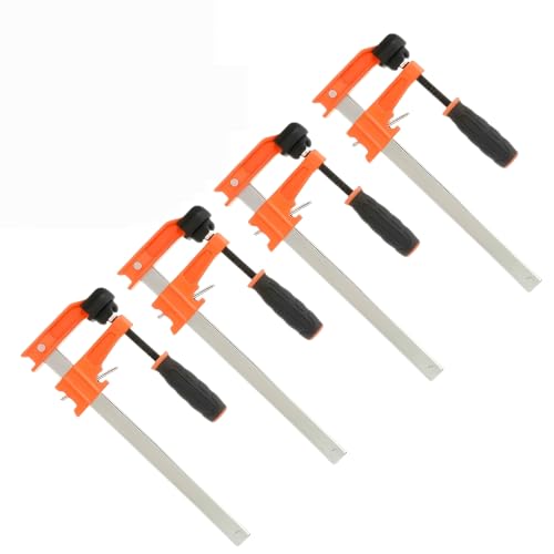 Welding Clamps, Medium-Duty Wood Clamps Sets, Bar Clamps 6/12-inch, 300 lbs Capacity 2.5" Throat, Quick Grip Sliding Trigger F Clamps (4-Pack)