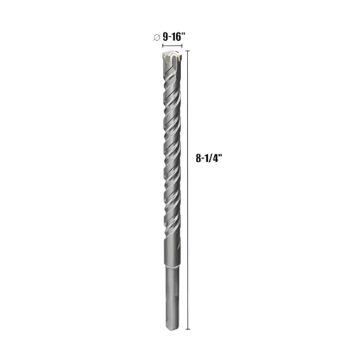 CSOOM SDS Plus Rotary Hammer Drill Bit 1/2"x8.27", Professional Concrete Drill Bit for Concrete, Brick, Stone and Cement Walls - size: 1/2"x8.27"