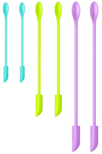 Silicone Spatula Set 6Pcs, Mini Jar Scraper for Makeup & Food - color: Color #4