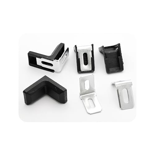 30PCS 90 Degree L Shape Metal Corner Brackets Black Plastic Cover Right Angle Brace for Shelf Cabinet Chair Furniture, 1.1x1.1x0.7 with Screws - size: Black