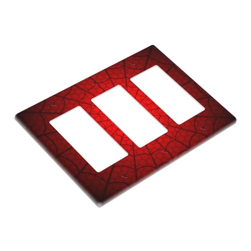 Spider Web Triple Rocker Switch Cover Plate | Fits standard 2-gang toggle and rocker switches, Durable polycarbonate thermoplastic with fade-resistant printed finish - color: Spider Web, size: Triple Rocker