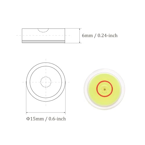 3pcs Small Circular Bubble Spirit Levels - [15mm Diameter 6mm Thickness] Mini Round RV Level Leveling Tools for Travel Trailer Turntable Camera, Yellow - color: Yellow, size: 15mm x 6mm