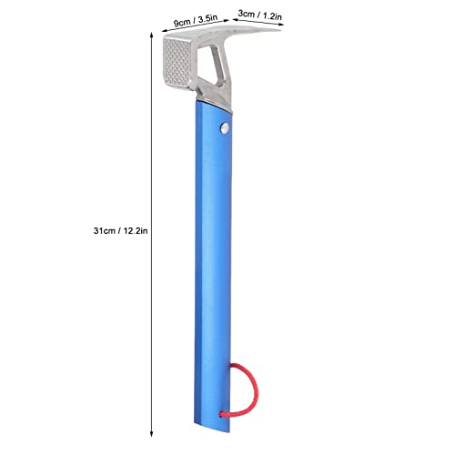 Heavy Duty Camping Claw Hammer, Stainless Steel Ox Horn Head Tent Stake Hammer Multifunction Building Camping Hammer for Hiking Backpacking Gardening (blue) - color: Blue
