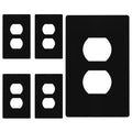 ENERLITES 5 Pack Screwless Duplex Outlet Covers Wall Plate, 1-Gang, Black - color: Black, size: Screwless