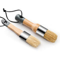 Chalk Paint Brush, 2 Pack Wax Brushes with Natural Bristle | Chalk Paint for Furniture, DIY Use and Art Crafts, Round Paint Brush for All Painting and Waxing, Apply Chalk Paint and Wax - size: Small Round, 2 Pack