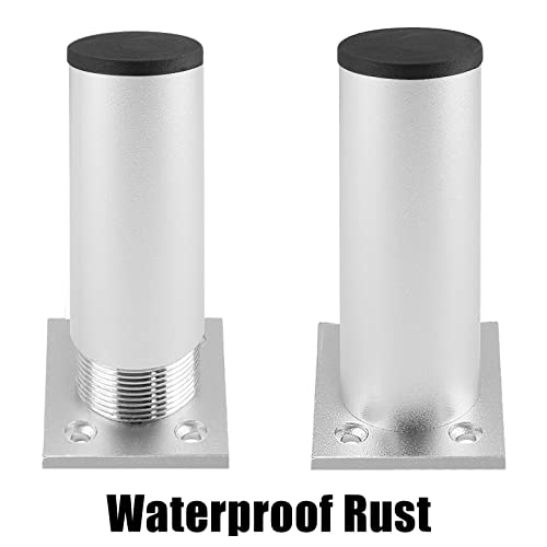4-Pack Adjustable Aluminum Alloy Furniture Legs 4" Height Silver - color: Silver, size: 4 Inch