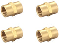 1/4 Inch NPT Female x 1/4 Inch NPT Female Brass Coupling - size: 1/4" x 1/4" NPT Female, style: 4 Piece