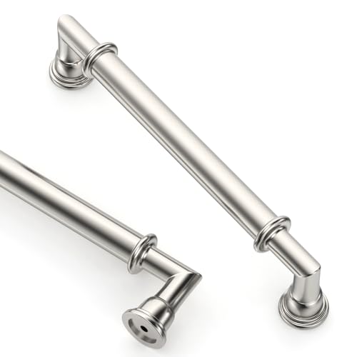 Asidrama 10 Pack 5 Inch(128mm) Brushed Satin Nickel Kitchen Cabinet Handles, Cabinet Pulls Kitchen Cabinet Hardware for Cupboard Drawer Pulls 2281 - color: Brushed Satin Nickel, size: 5" Hole Center