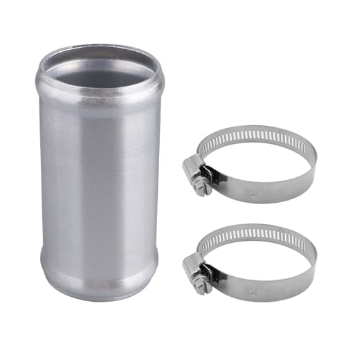 AC PERFORMANCE 2.25" (57mm) OD Aluminum Alloy Hose Joiner Silicone Pipe Connector Bead, 4" Length with 304 SS Clamps - size: 2.25" (57mm)