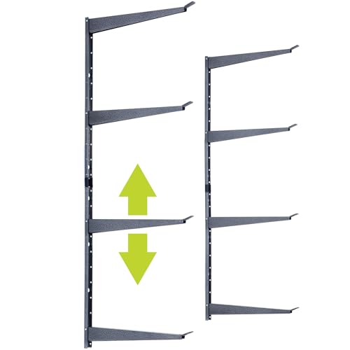 Delta Heavy Duty 4-Tier Lumber Storage Rack Cycle, Holds Up to 640 lbs - Wood Storage Rack with Fully Adjustable Arms - Steel Construction Storage Solution for Garage, Basement & Pantry - style: 16" Gray 4-Tier Heavy Duty Rack