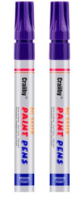 Purple Paint Markers, 2 Pack Oil-Based Waterproof Quick Dry Permanent Paint Pen Set for Rocks Painting, Wood, Fabric, Plastic, Canvas, Glass, Mugs, Metal, Tire, Stone, DIY Craft - color: Purple