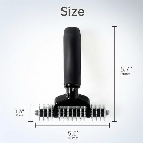 ZY393 Carpet Seam Roller, Spiked Star Wheel Grooming Pile Roller for Loop Carpet Seaming, Bi-Directional 5.5"/140mm Wide Head, Improves Hot-Melt Tape Adhesive Transfer for Invisible Seams - style: Seaming Roller Seaming Spiked Star Grooming Carpet Pile Ro