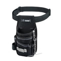 KUNN Electrician Tool Pouch with Belt Clip - 7-Pocket Lightweight Small Tool Belt Pouches for Carpenters, Technicians, HVAC - Heavy Duty Multi-Pocket Organizer for Construction, Maintenance, DIY Tools - color: Gray