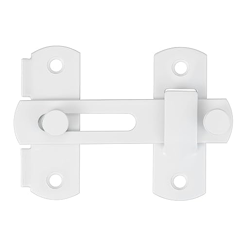 2 Packs White Stainless Steel Barn Door Latch Bi-fold Door Lock - color: White