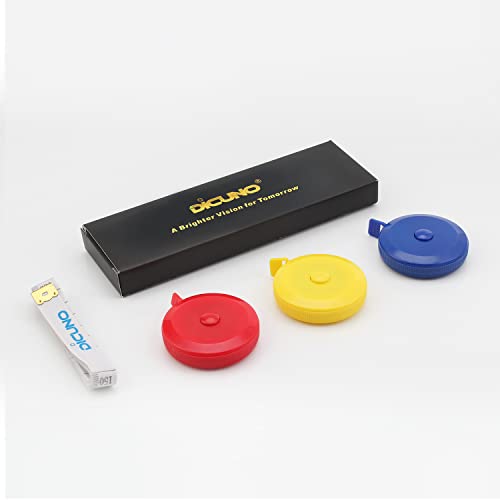 DiCUNO 3-Pack Soft Retractable Measuring Tape, 60-Inch 1.5 Meter, 3 Colors - color: 3 Colors (Red/Blue/Yellow)