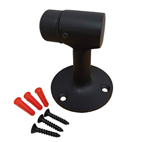 QCAA Solid Brass Door Stop, 3", Matte Black, 1 Pack - color: Matte Black, size: 1 Pack