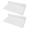 2 Pack 17×8 Inch Metal Slatwall Shelves, White - style: 2 Pack White