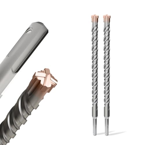 2PCS SDS Plus Rotary Hammer Drill Bits, 3/4"×12" （19mm×310mm） - 4 Carbide Cutting Edges & Coated Head, Ideal for Masonry| Heavy-Duty Masonry |Hammer Drill Bits for Precision Drilling - size: 2PCS-3/4"×12" （19mm×310mm）