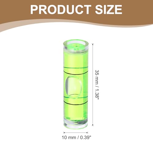 HARFINGTON 12pcs Mini Cylindrical Bubble Spirit Level Vials 10x35mm - size: 10x35mm