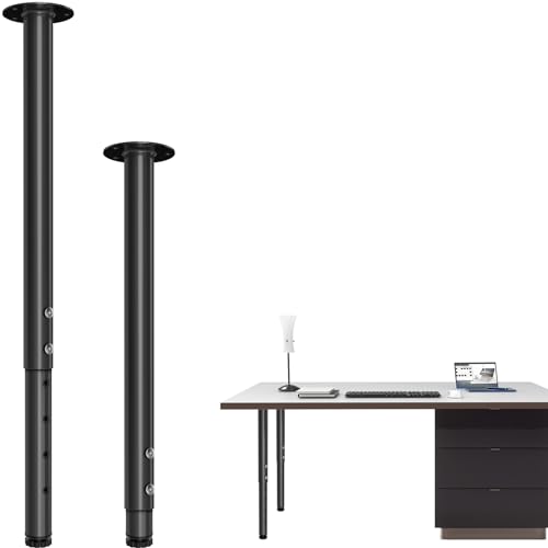 Adjustable Metal Table Leg 32~51 Inch, Adjustable Furniture Leg Set, Home Office DIY Metal Desk Legs, for Computer Desk Dining Table Office Desk (2, Black) - size: 32~51 Inch（2 Pack）