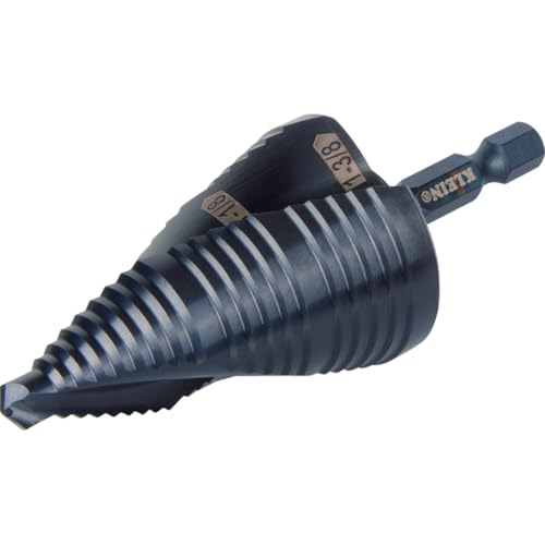 Klein Tools QRST15 Step Drill Bit, Quick Release Spiral Double-Fluted, 7/8 to 1-3/8-Inch, Hex Shank, Cut Steel, Wood, Plastic, Aluminum - size: 7/8 to 1-3/8-Inch, style: Quick Release