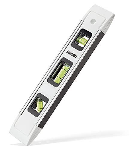 DOWELL 9 Inch Magnetic Spirit Level, Leveler Tool, 1-Pack, White - color: 1pcs-white