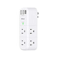 Outlet Extender with Rotating Plug, 6 AC Multi Plug Outlets 3 USB Ports - color: White, size: 2A1C, 2-pack