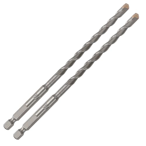 Narwhal 1/4 Inch Masonry Drill Bits (2 Pack - 6" Length Industrial Grade) Carbide Tipped Easily Cuts Through Concrete, Cement, Block, Stone, & More! - size: 1/4 in