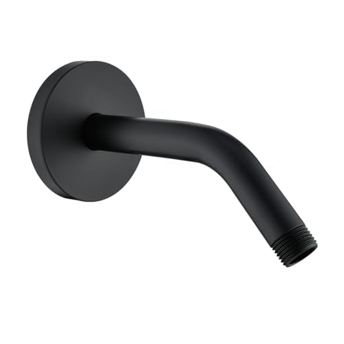 RANDOM Shower Arm with Flange,Black 6 Inches Wall Mount Angle Shower Head Extension Arm For Fixed Shower Head,Matte Black.RD91018-6MB - color: 6″ Matte Black(Round Flange)