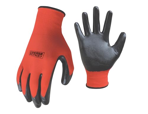 Grease Monkey General Purpose Nitrile Coated Work Gloves with Adjustable Wristband - size: Large (Pack of 24)