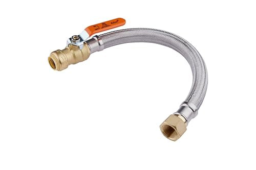 1piece EFIELD 12"L 3/4"Push-fit Valve Flexible Water Heater Connector - size: 12 Inch, style: 3/4''x3/4''