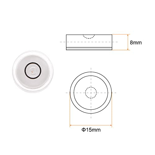 HARFINGTON 3pcs Round Bubble Level 15x8mm Mini Circular Bullseye Spirit Levels for Leveling Camera Tripod Telescope Workshop Turntable Pictures Frame, White - color: White (Black Circle), size: 15x8mm