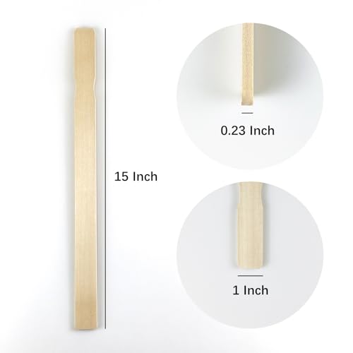 Kang&Chang 15 Inch Thick Sturdy Natural Wood Paint Stir Sticks, 20 Pack