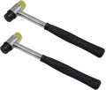 2 Pcs Black Rubber Hammer, 25mm Double Face and Widely Used for Installing Furniture, Floor, Tiles, Watches and Handmade (25mm)