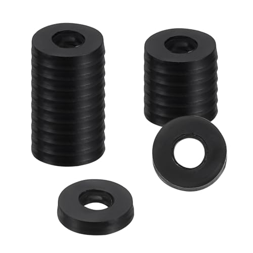 uxcell 18Pcs Rubber Washers, 1/4 OD x 1/8 ID x 1/8" Thickness Flat Washers for Bolts Spacers, Shower Head, Plumbing, Hose Connecting - size: 1/4 OD x 1/8 ID x 1/8"