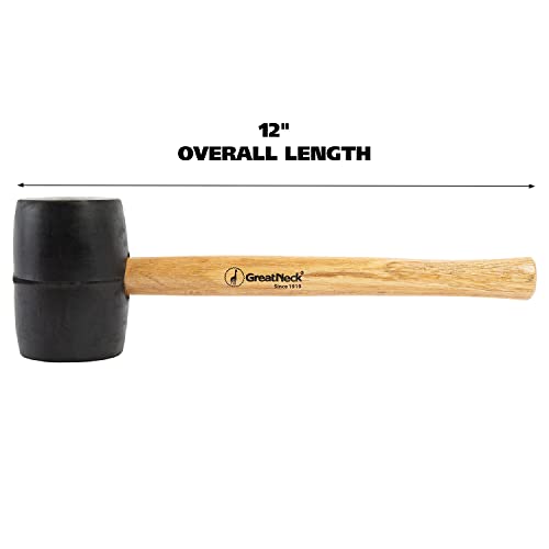 GreatNeck 16 Oz. Rubber Mallet with Hardwood Handle Won't Mar or Scratch - size: 16 oz