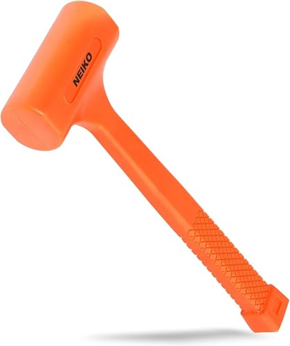 NEIKO 02848A 3 LB Dead Blow Hammer, Neon Orange | Unibody Molded | Checkered Grip | Spark and Rebound Resistant - size: 3 Pound, style: Dead Blow