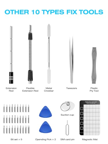 162-in-1 Mini Electric Screwdriver Set, NEZZBE Precision Cordless Power Screwdriver with 150 Magnetic Bits, 4 Torque Settings, Up to 5N.m Manual, LED Light & Portable Repair Kit for Laptop, Watch, PS5