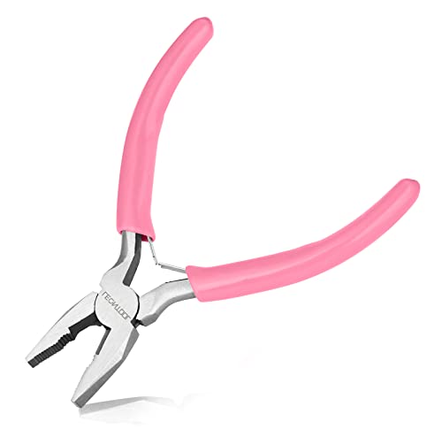 5 Inch Mini Lineman's Pliers - Spring Loaded with Serrated Jaw Combination Pliers, Small Wire Cutters for Jewelry Making, Multi-Use - style: Linemans Pliers