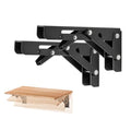 Ravinte Matte Black Folding Shelf Brackets, 6 Inch, 2 Pack - size: 6 Inch