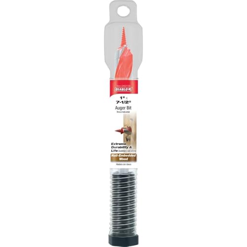 Diablo Auger Bit for Wood & Nail-Embedded Wood - 1" Dia, 7-1/2" Length - size: 1" Diameter, style: 7-1/2" Length