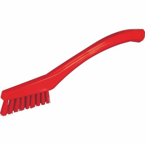 1/2 in W Detail Brush, Stiff, 5 1/2 in L Handle, 2 in L Brush, Red, Plastic, 8 in L Overall - 1 Each - color: Red