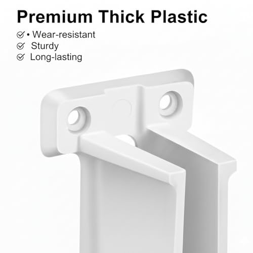 2 Pcs White Plastic Wire End Shelf Brackets，Wall Mount Closet Brackets