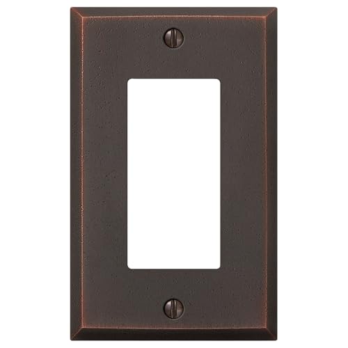 Amerelle Manhattan Single Rocker Cast Metal Wallplate in Aged Bronze - size: 1 Rocker