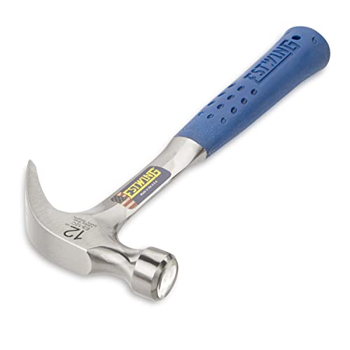 ESTWING Curved Claw Hammer, 12 oz Smooth Face, Shock Reduction Grip, E3-12C - size: 12 oz (Ounces)