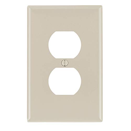 Leviton 1-Gang, 1-Duplex, Midway Nylon Wallplate, Midway Size, 1 Pack, PJ8-T, Light Almond - color: Light Almond, size: 1 Pack