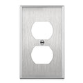 ENERLITES Duplex Receptacle Outlet Metal Wall Plate, 1-Gang, Silver - color: Stainless Steel, size: Standard Size
