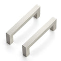 Ravinte Brushed Nickel Square Cabinet Handles & Pulls 4 Inch 10 Pack - size: 4-1/2 in (4 in Hole Center)