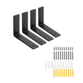 6" Heavy Duty Floating Shelf L Brackets, 160 lbs Steel, 4 Pack Black - size: 6x4" (4pcs)